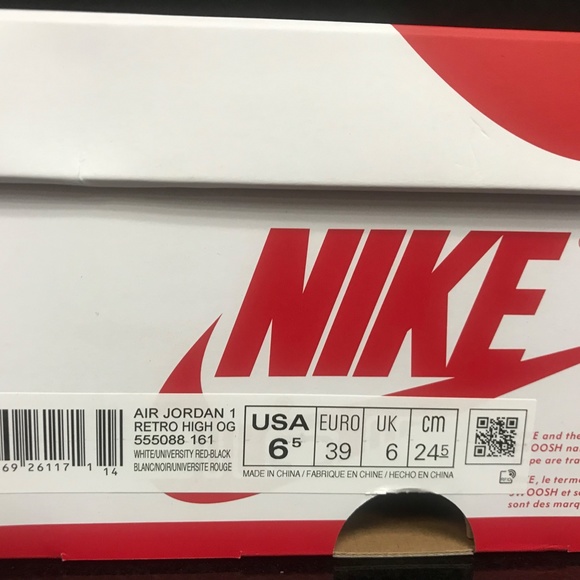 New Air Jordan 1 Retro High OG 555088 161 Size 6.5 main image 5